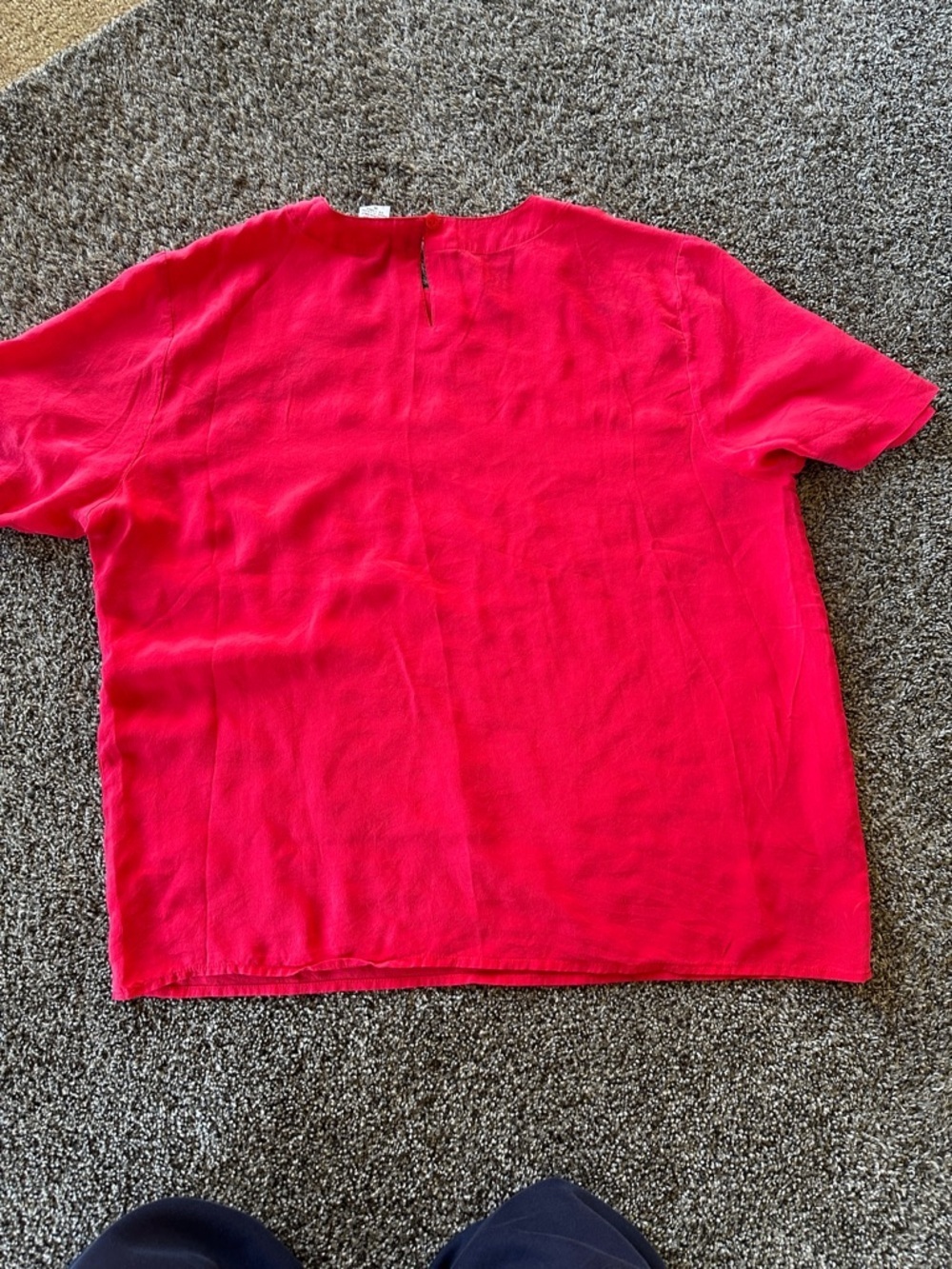 Art de Chine XL Women's Short-Sleeve Blouse 100% Silk Red Blouse - Picture 4 of 7